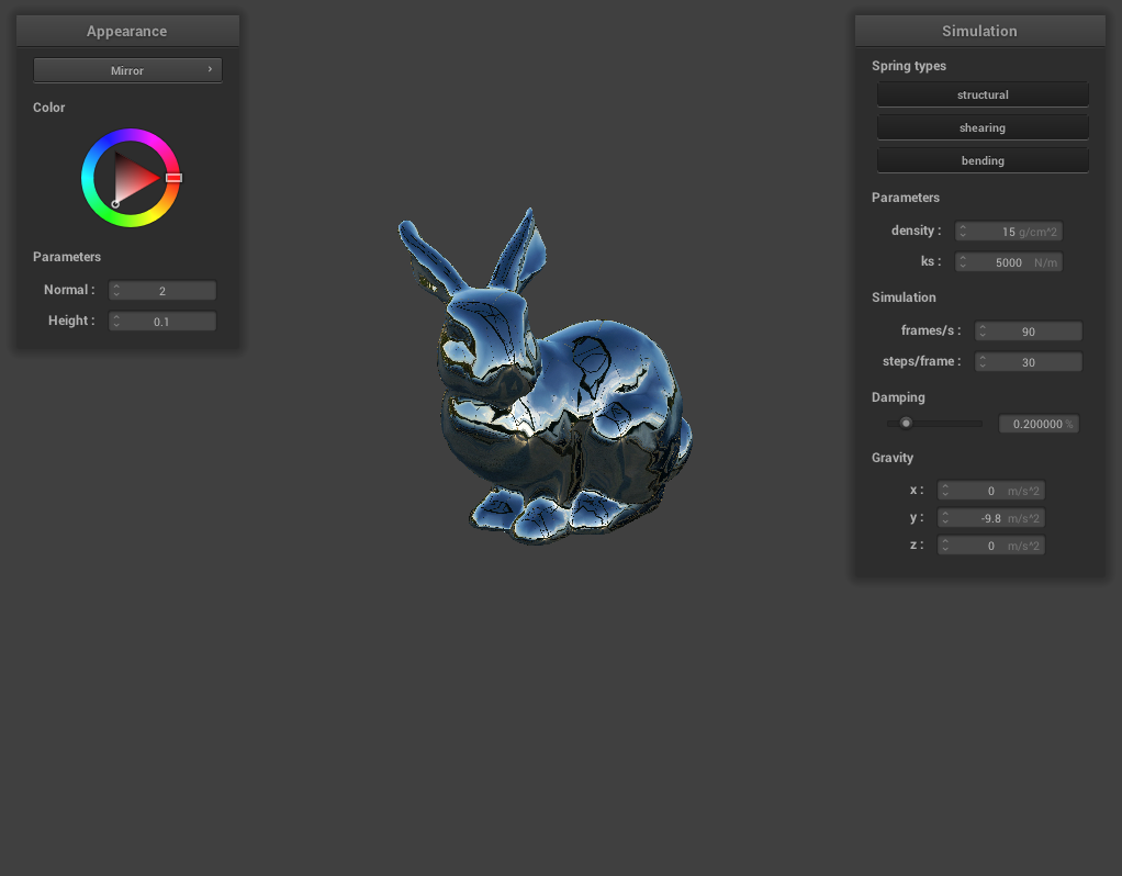 Bunny Mesh in Cloth Simulator