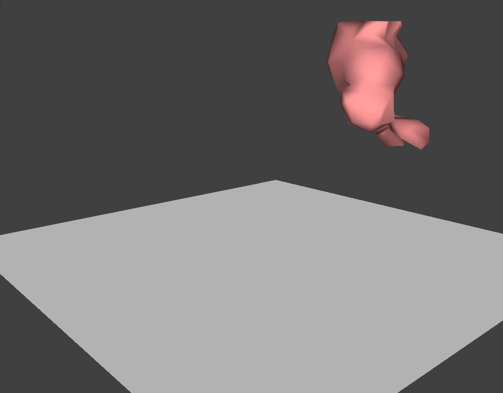 Stiff plastic bunny falling